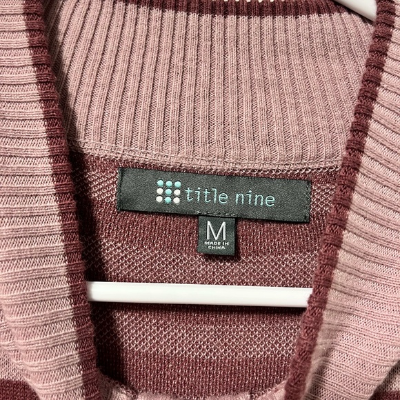 TITLE NINE Super Power 1/4 Zip merino wool Sweater Dress - Colorblock Stripe M - Picture 4 of 10